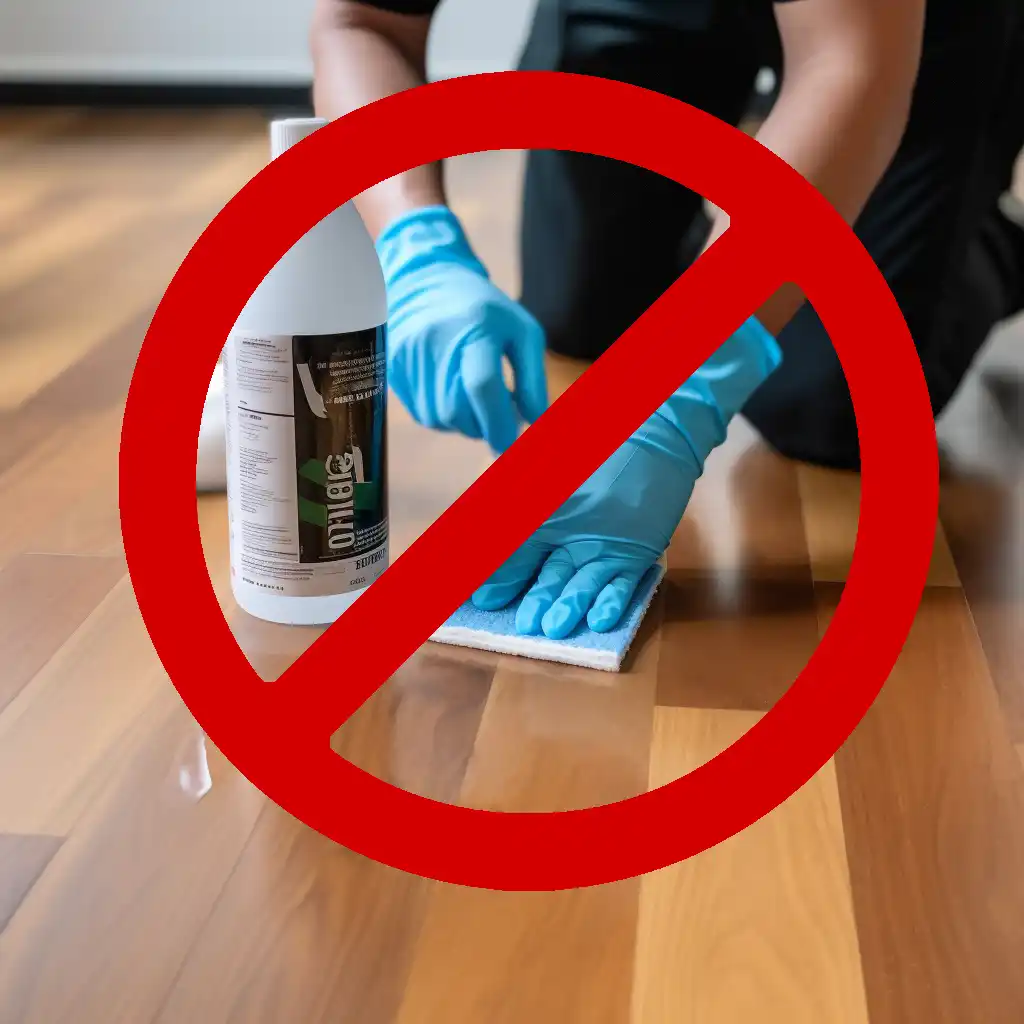never use chemicals on laminate flooring