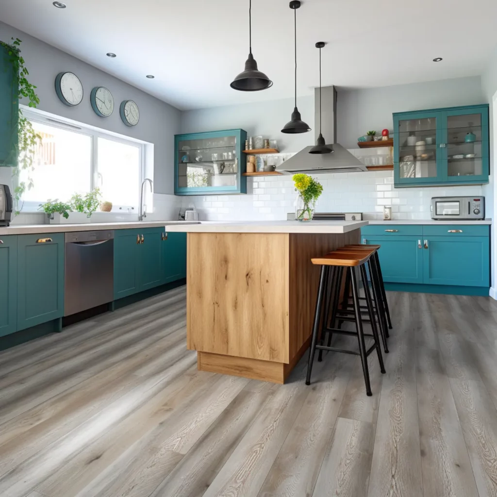 vinyl flooring installed in kitchen